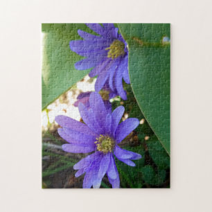 Creative wild flower blue photo jigsaw puzzle