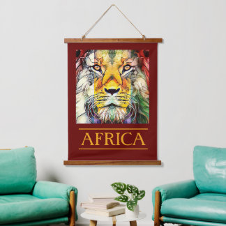 Creative Wildlife African Lion Travel Africa Hanging Tapestry