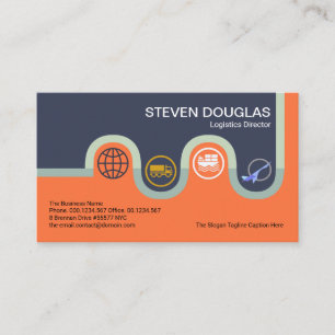 Creative Winding Road Map Logistic Transport Icons Business Card