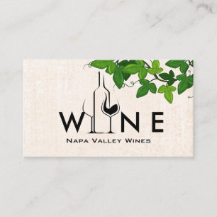 Creative Wine Logo Type Vine Leaves Business Card