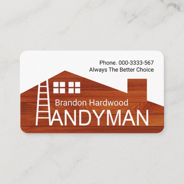 Creative Wood Timber Building Rooftop Business Card (Front)