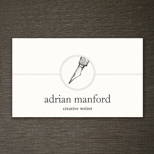 Creative Writer Calligraphy Nib Logo Business Card (Creator Uploaded)