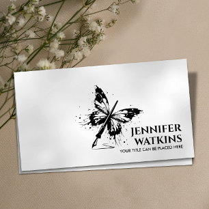 Creative Writing - Fountain Ink Pen Butterfly Business Card