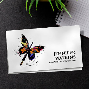 Creative Writing - Fountain Ink Pen Butterfly Business Card