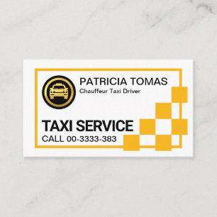 Creative Yellow Check Box Frame Taxi Cab Business Card