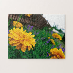 Creative yellow flower garden photo jigsaw puzzle