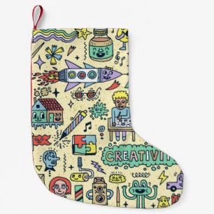 Creativity Activities Funny Doodle Cartoon Set 1. Small Christmas Stocking