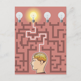 Creativity Brainstorming Passage through Maze Postcard