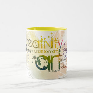 creativity is allowing yourself to make mistakes Two-Tone coffee mug