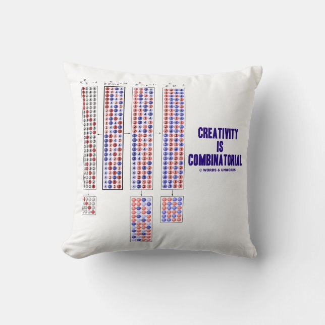 Creativity Is Combinatorial Permutations Cushion (Front)