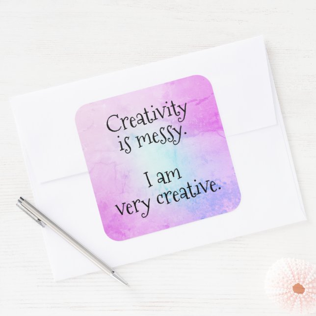 Creativity is Messy I am Very Creative Stickers (Envelope)