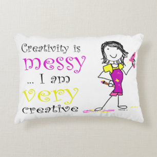 creativity is messy pillow