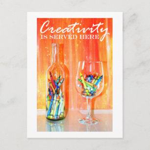 "Creativity Is Served Here" Postcard