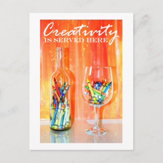 "Creativity Is Served Here" Postcard
