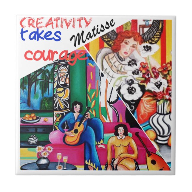 Creativity of Matisse painting collage Tile (Front)