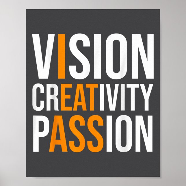 Creativity On Shirt Sarcastic Funny Motivation  Poster (Front)