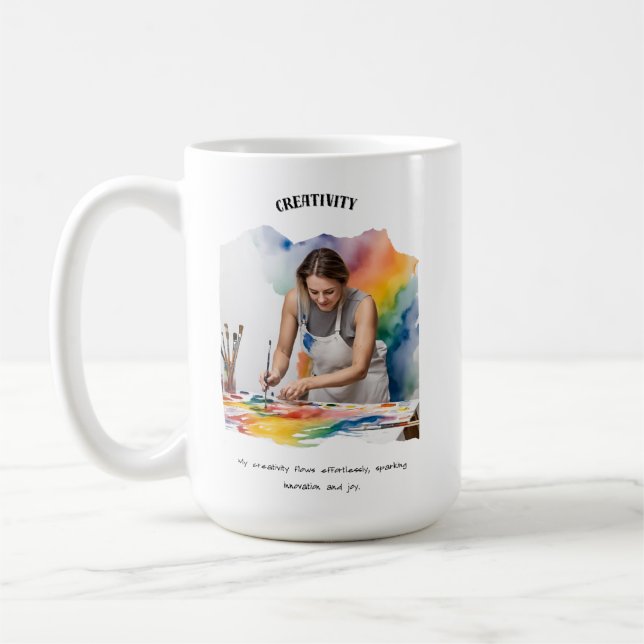 Creativity Positive Affirmation Card Coffee Mug (Left)