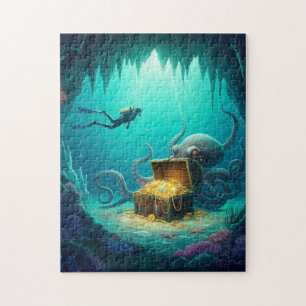 Creature guarding reef treasure jigsaw puzzle