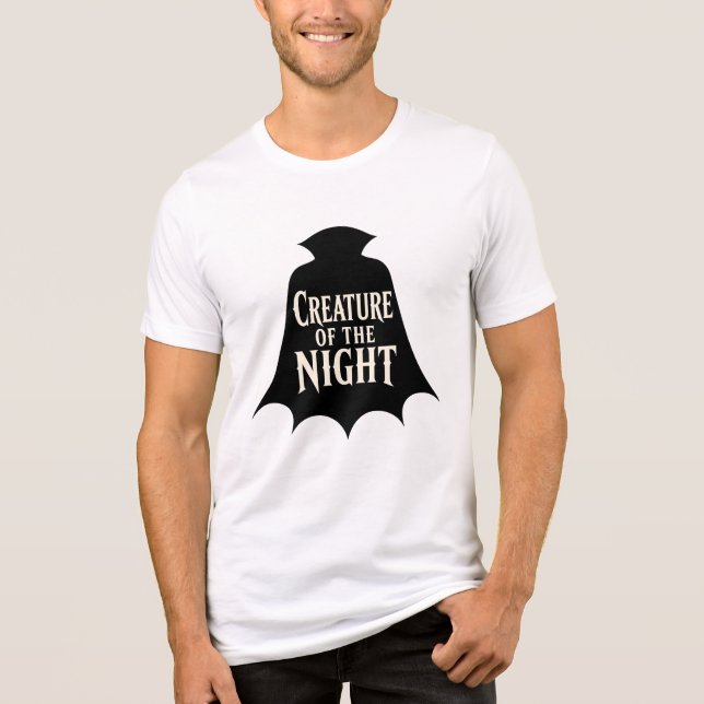Creature of the Night Gothic Vampire Cape Design Tri-Blend Shirt (Front)