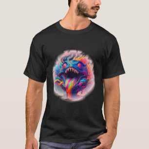 Creature With Blazing Red Eyes Spews Rainbow T-Shirt