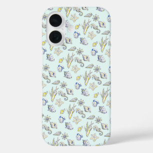 Creatures fom the ocean aquamarine iPhone 16 case