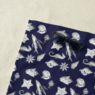 Creatures fom the ocean  beach towel