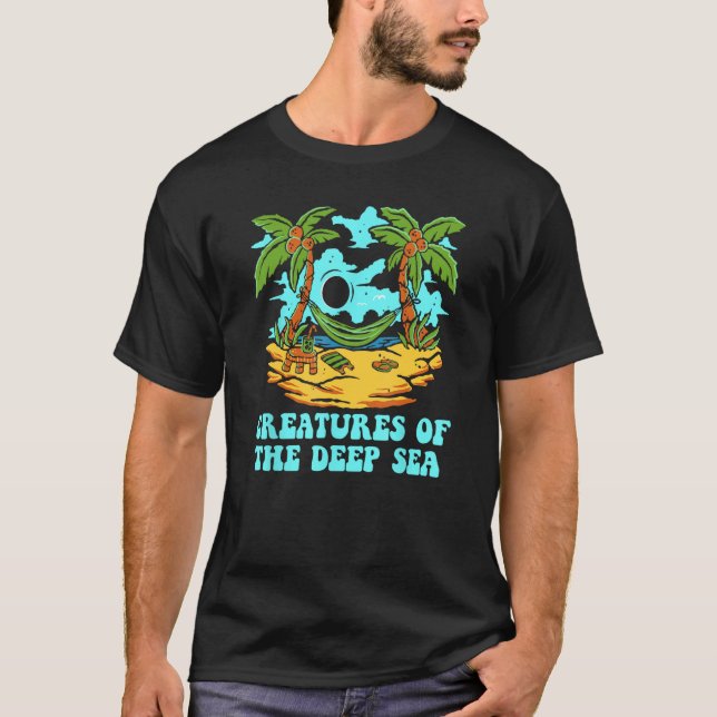 Creatures of the Deep Sea Beach Deep Diving Ocean  T-Shirt (Front)