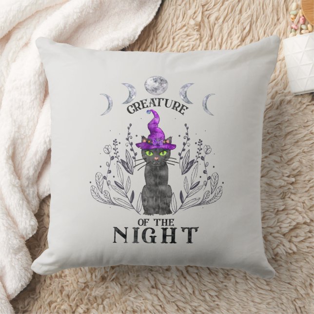Creatures of the Night – Halloween Black Cat Cushion (Blanket)