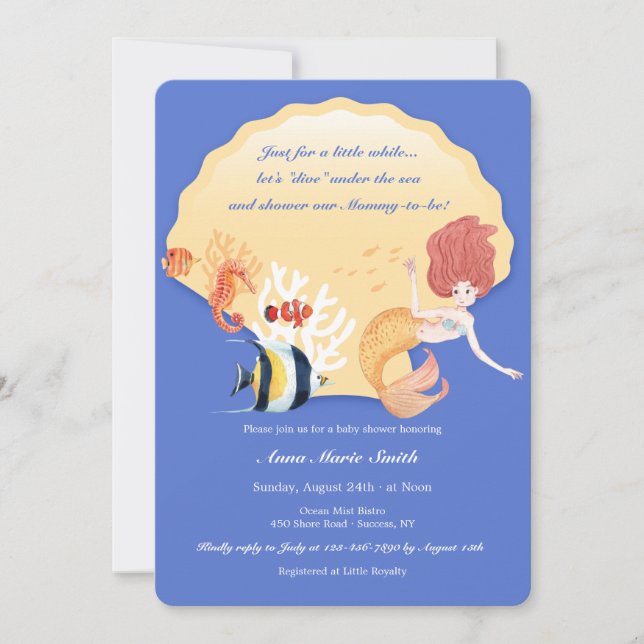 Creatures of the Sea Baby Shower Invitation (Front)