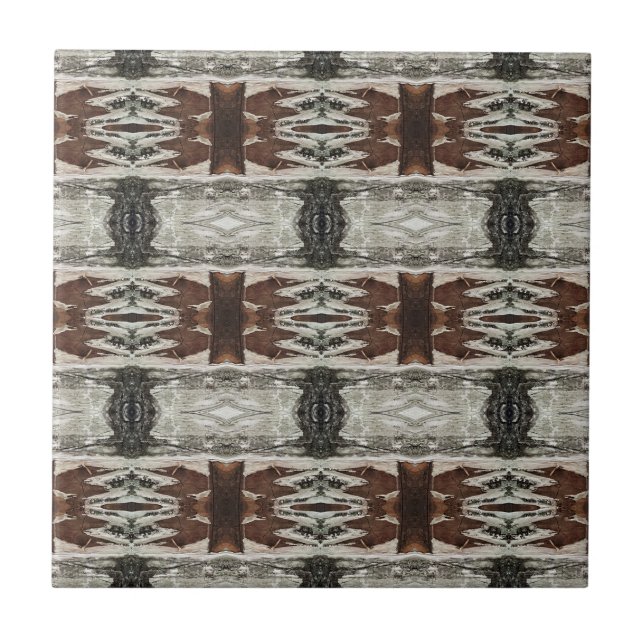 Credenza Tree Bark Patterned 4.25 Square Ceramic Tile (Front)