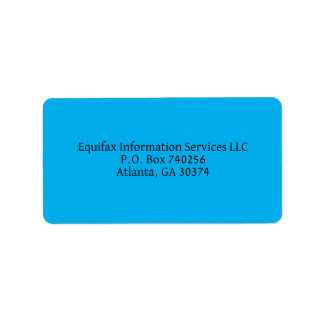 Credit Bureaus Addresses Label