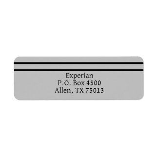 Credit Bureaus Addresses Return Address Label