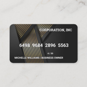 Credit Card   Black Gold Stripes Background