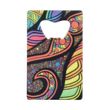 Credit Card Bottle Opener with Abstract Design