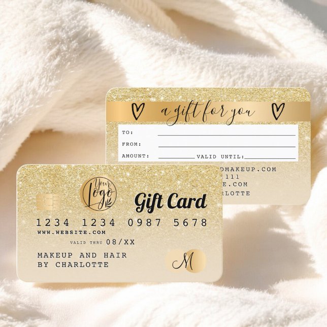 Credit card chic gold glitter ombre gift card (Credit card chic gold glitter ombre gift card)