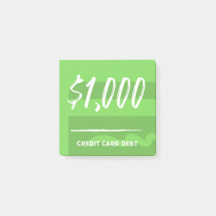 Credit Card Debt ($1,000) Post-it Notes
