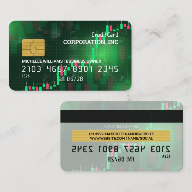 Credit Card | Financial Candle Stick Chart (Front/Back)