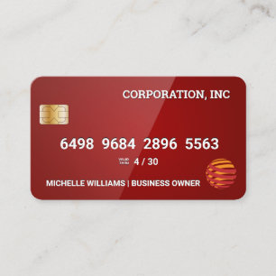 Credit Card   Glossy Red