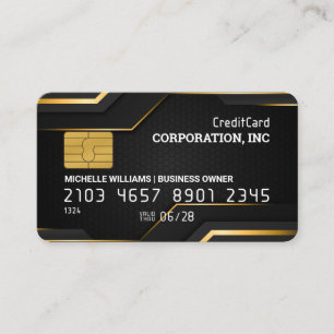 Credit Card   Gold Black Sleek Lines