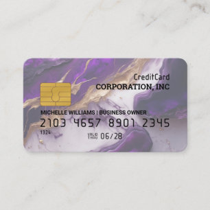 Credit Card   Gold Violet Marble