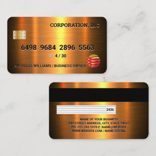 Credit Card   Golden Metallic