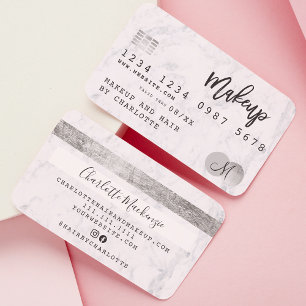 Credit card hair makeup marble chic monogram