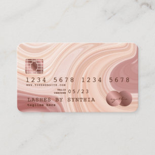 Credit Card Modern Dusty Pink Marble Makeup Artist