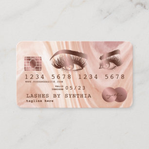Credit Card Modern Dusty Pink Marble Makeup Artist