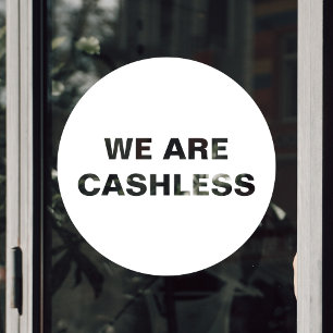 Credit Card Only Cashless Business Round White