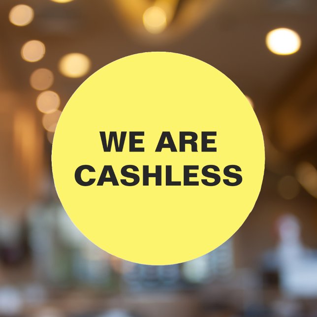 Credit Card Only Cashless Business Yellow Classic Round Sticker (Credit Card Only Cashless Business Yellow Classic Round Sticker)