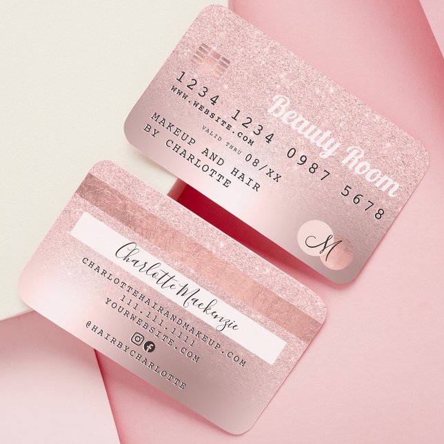 Credit card rose gold metallic glitter beauty (Creator Uploaded)