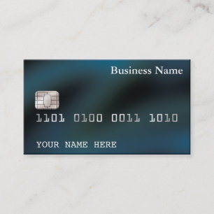 Credit Card style BUSINESS CARD (2-sided) blue