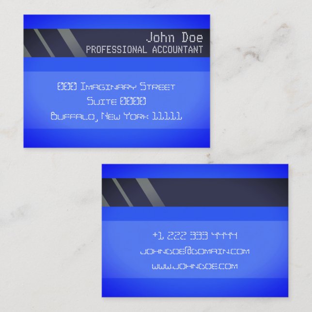 "Credit Card Style Business Card No.1" (Front/Back)