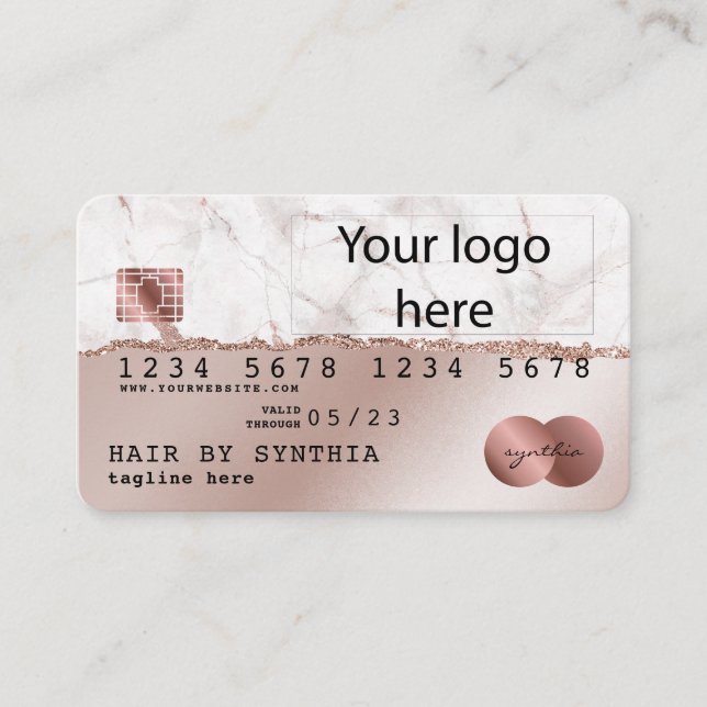 Credit Card Style RoseGold add your logo (Front)